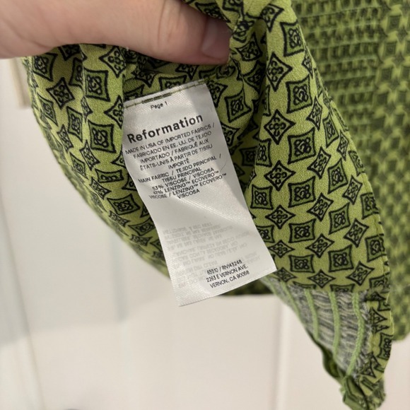 Reformation Olive Checkered Tank Top - Picture 4 of 5